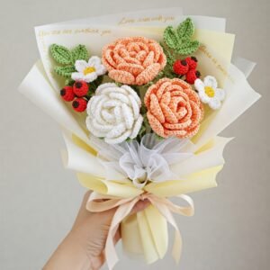 Peach White Rosette